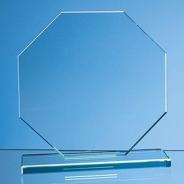 20cm x 12mm Jade Glass Octagon Award