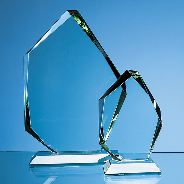 25cm x 19mm Jade Glass Facetted Ice Peak Award