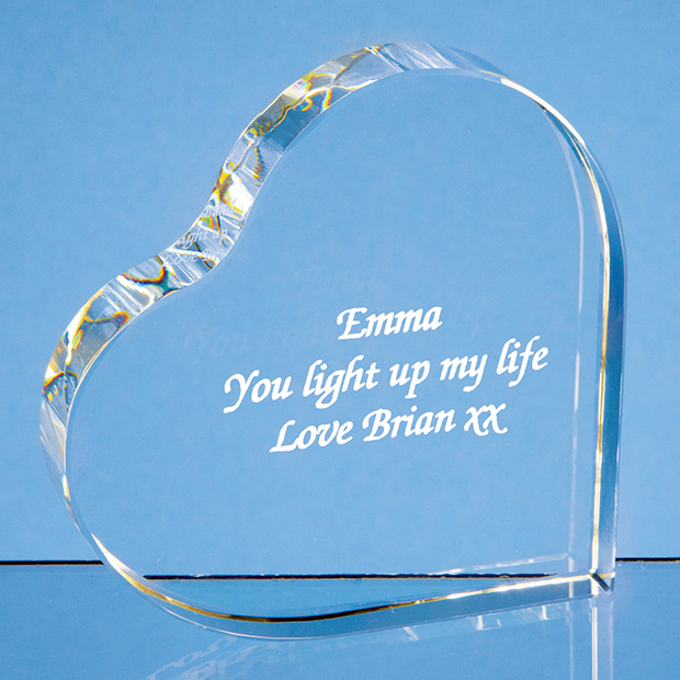 9.5cm Optical Crystal Stand Up Heart