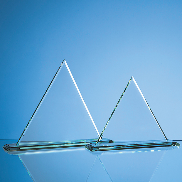 23cm x 12mm Jade Glass Pyramid Award
